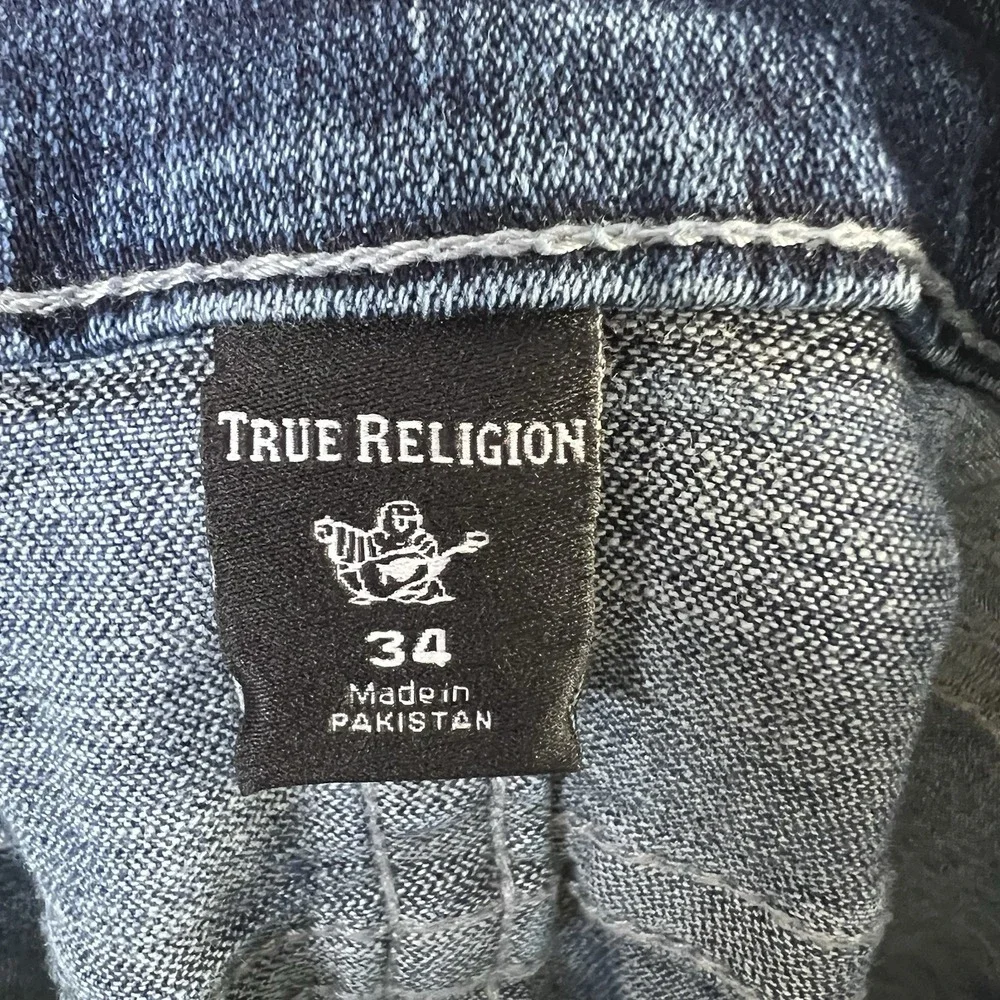 True Religion Mens Sz‎ 34 (36x33) Rocco Denim Jeans Relaxed Skinny Biker Casual